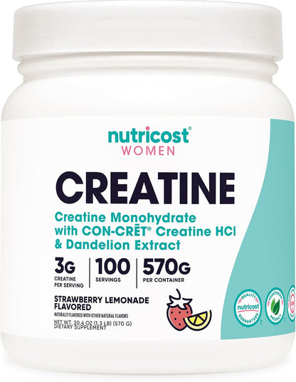 Nutricost Creatine Monohydrate Powder for Women - Peach Mango Flavour, 50 Servings