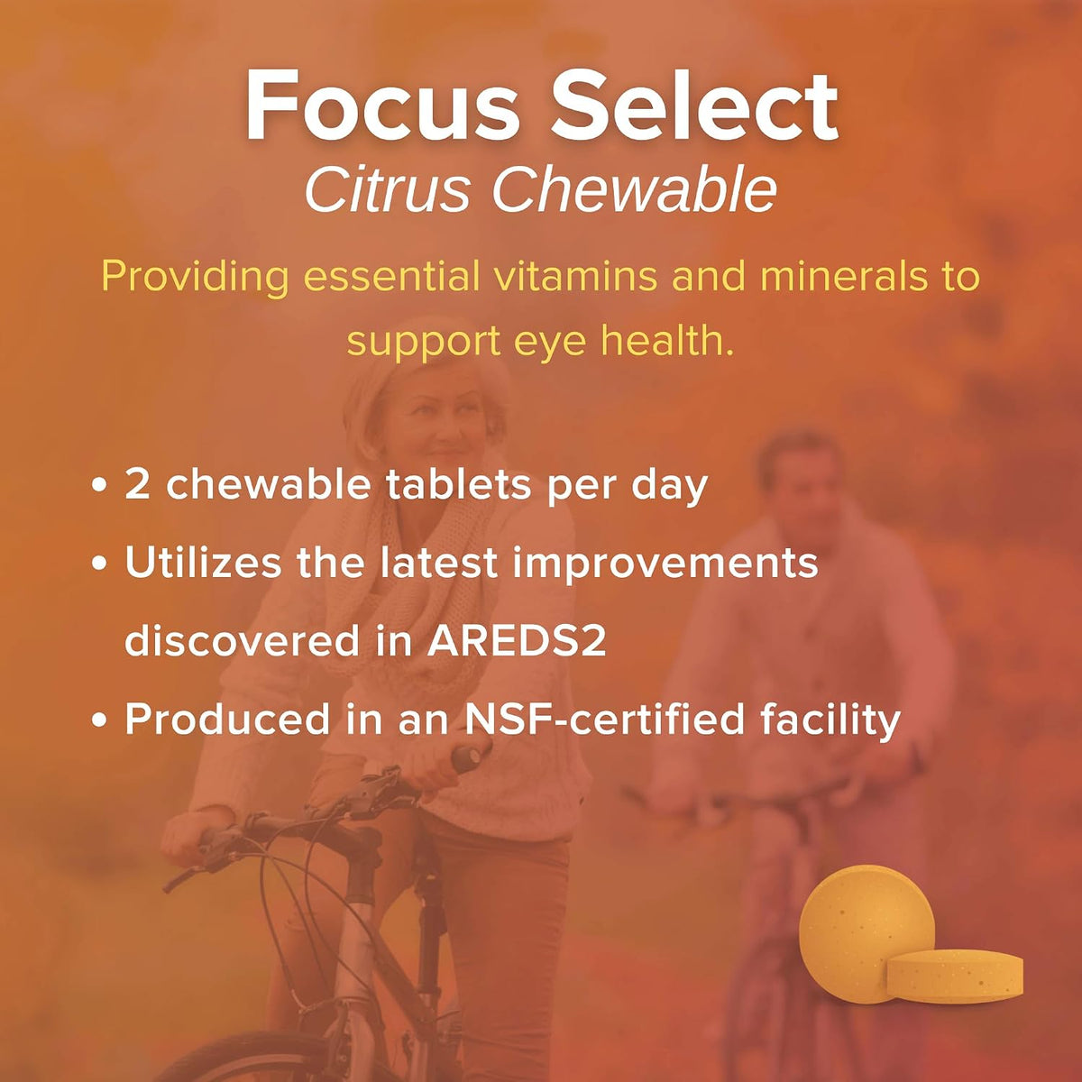 Focus Select AREDS2 Based Chewable Eye Vitamin and Mineral Supplement – 180 Chewable Tablets (90 Day Supply) - görsel 4