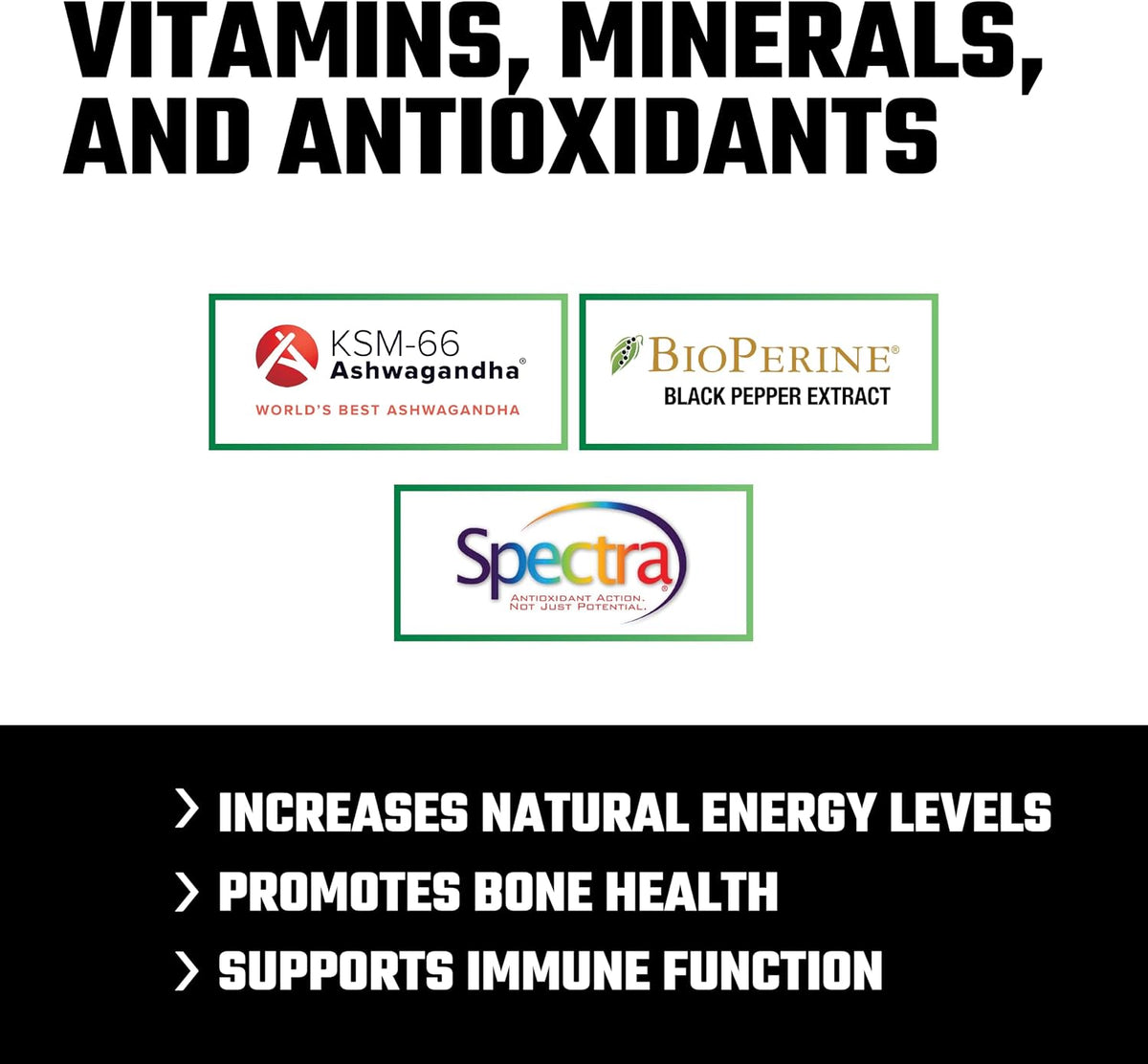 Axe & Sledge Multi Plus Multivitamin | 24 Bioavailable Vitamins & Minerals, Ashwagandha | Multivitamin for Women and Men | 90 Capsules - görsel 3