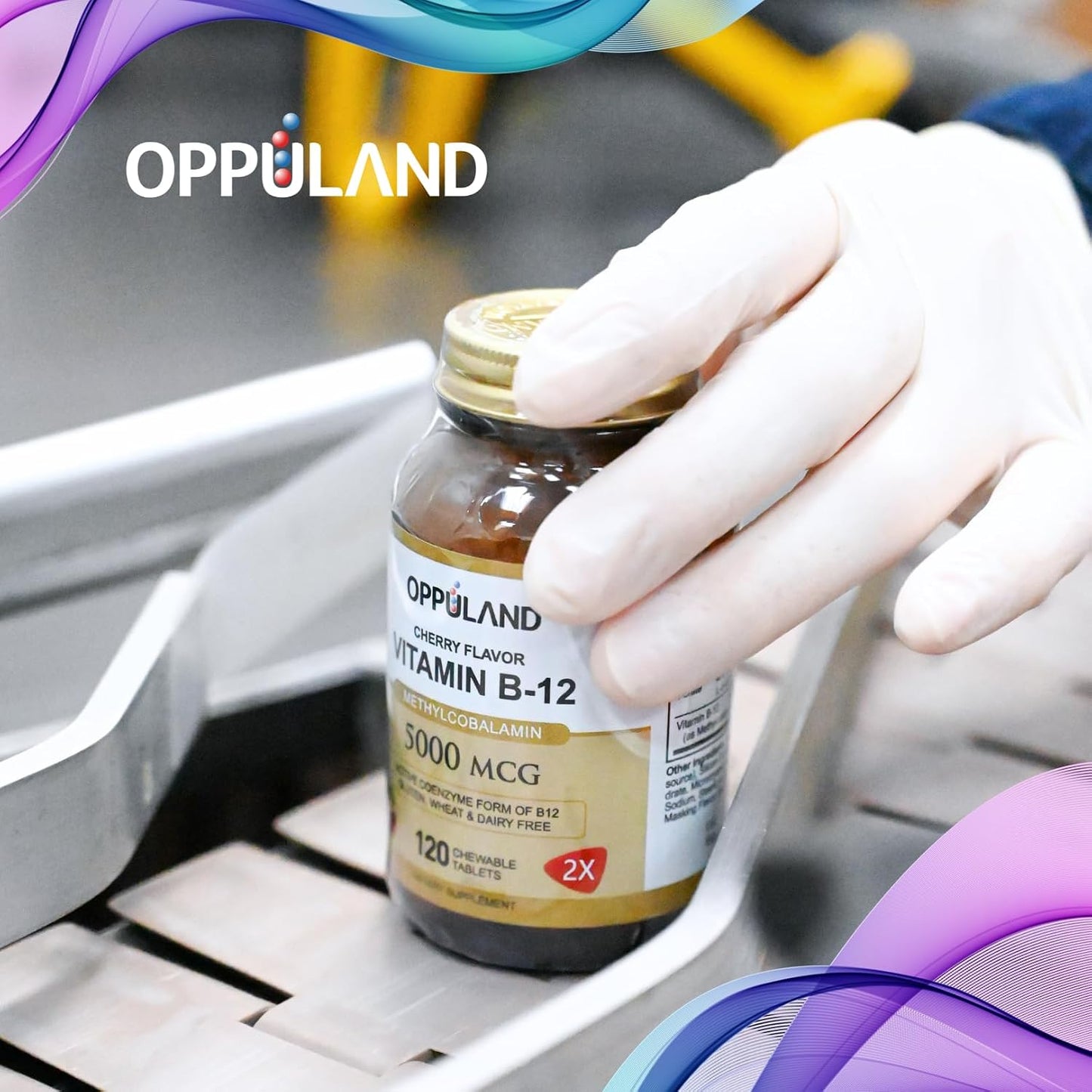 oppuland Methyl B-12 5000mcg Chewable with Folate - Vitamin B12 Methylcobalamin Sublingual Tablets - Supports Energy & Brain Function - Vegan Supplement - Cherry Flavour - 120 Count - görsel 9