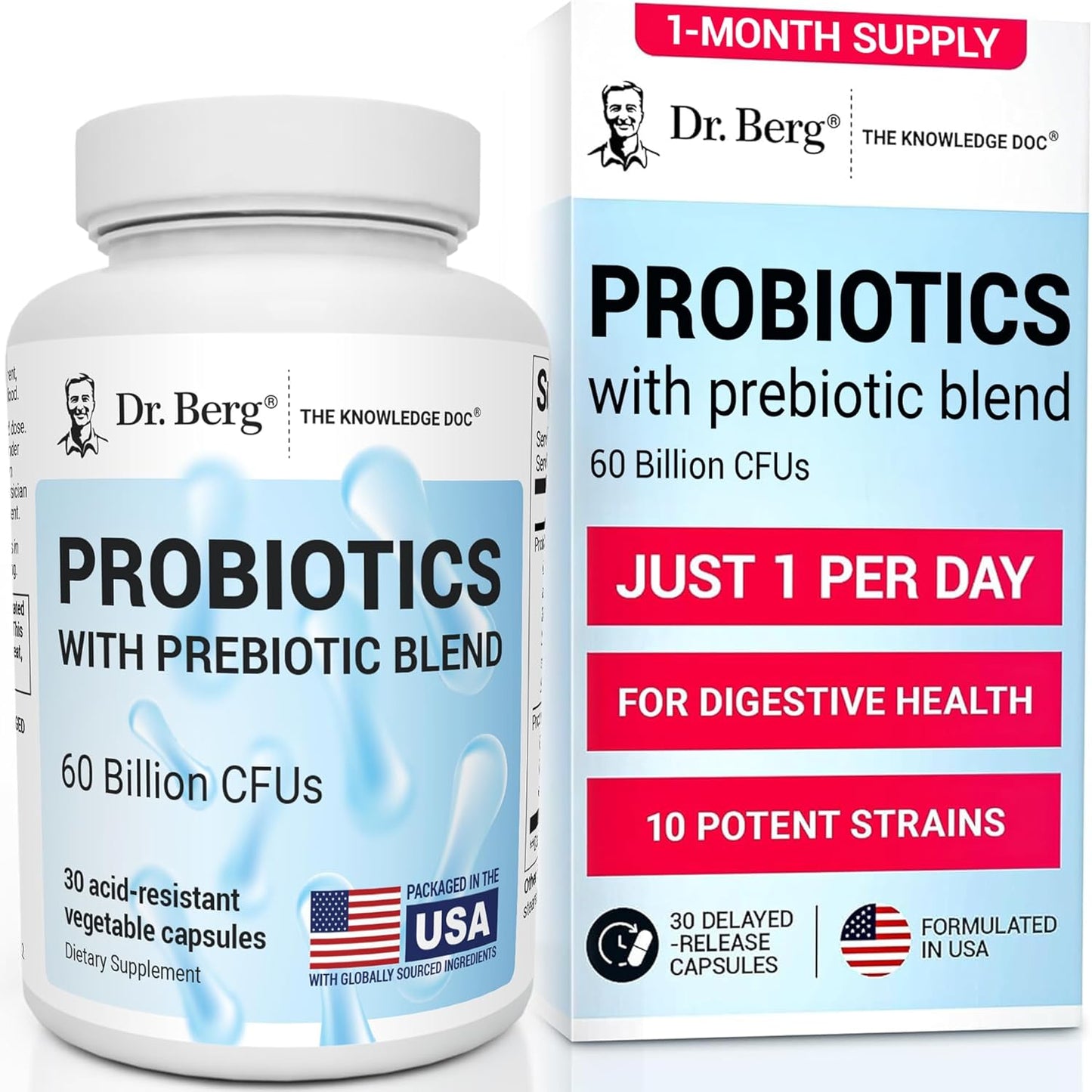 Dr. Berg Probiotic Supplement - 60 Billion CFUs - 30 Capsules - görsel 1