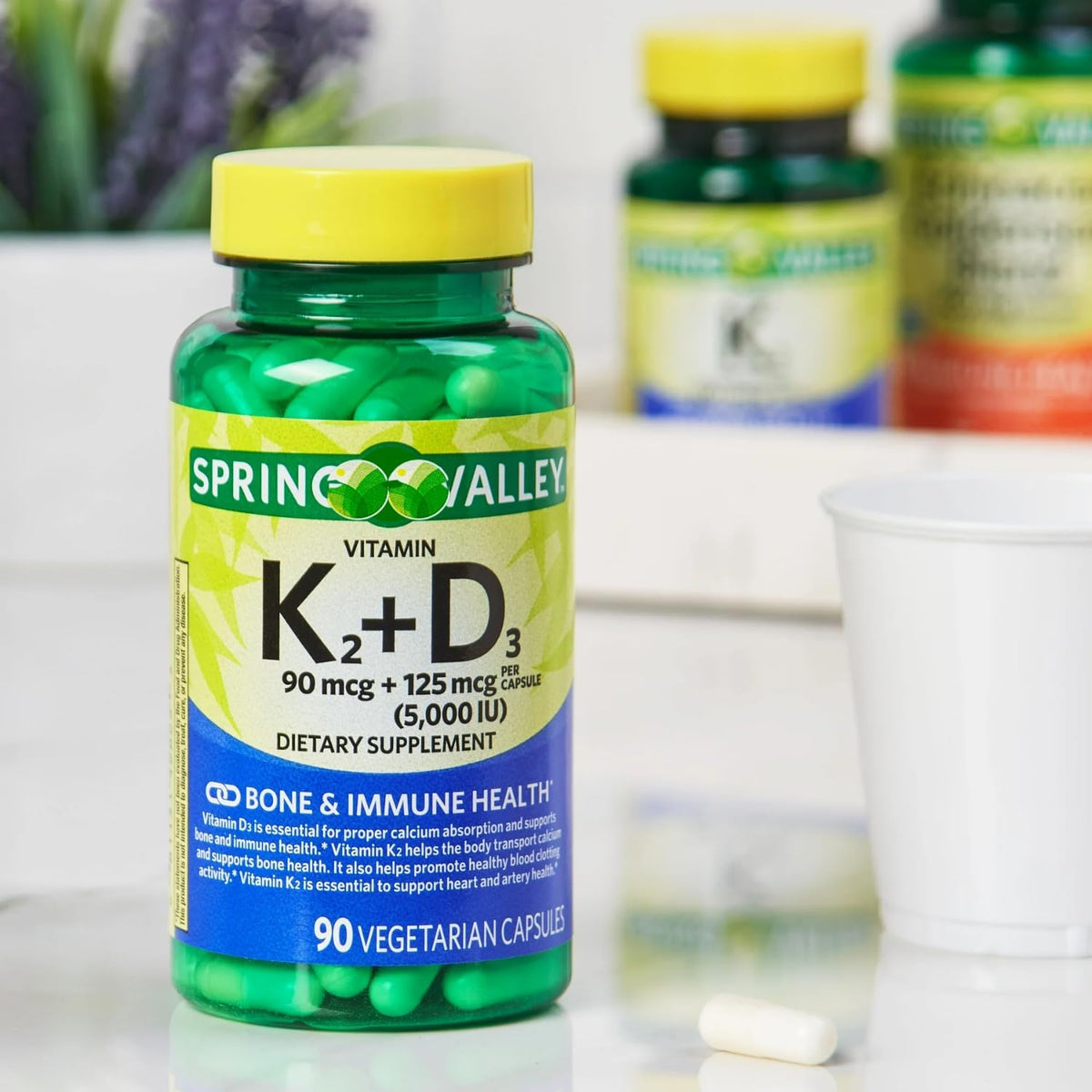 Vitamin K2 + D3 Vegetarian Capsules – Bone and Immune Health, 90 Capsules - görsel 2