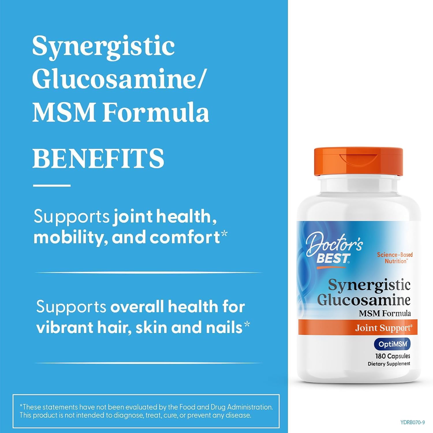 Doctor's Best Synergistic Glucosamine with MSM Formula, 180 Capsules - görsel 4