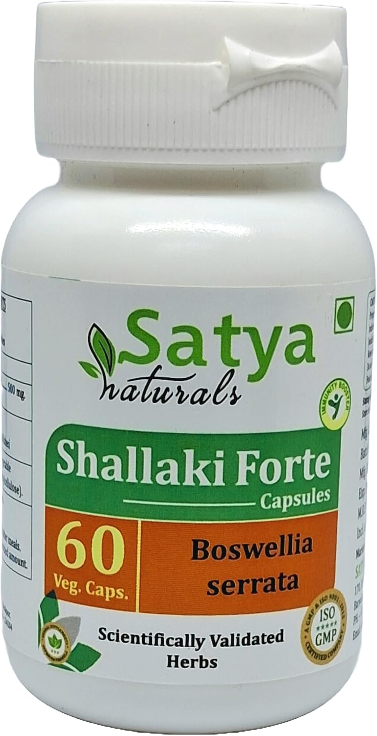 Satya Naturals Shallaki Forte Capsules 500mg - Boswellia Serrata Extract - 4 Bottles of 60 Veg Capsules - görsel 3