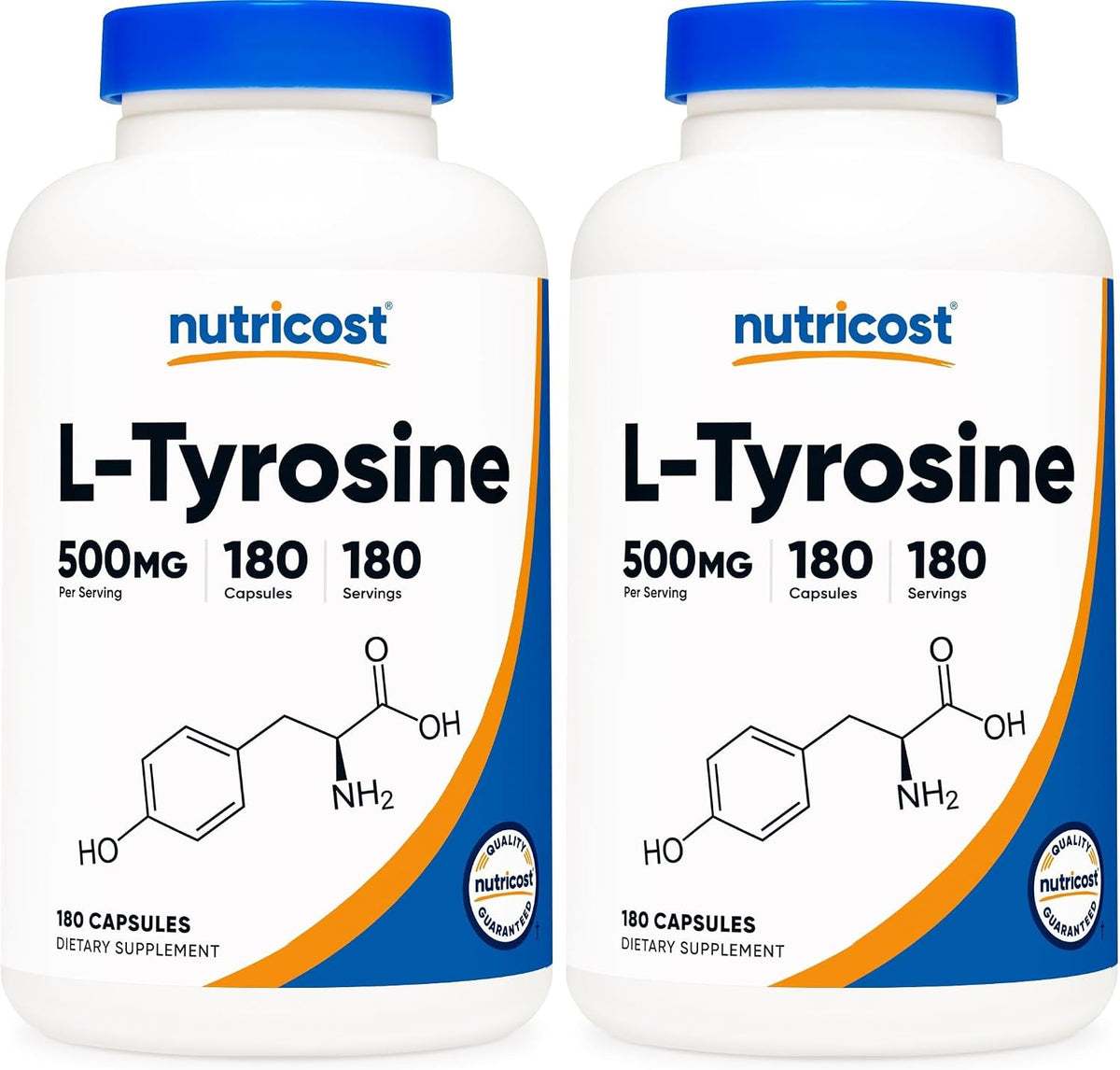 Nutricost L-Tyrosine 500mg, 180 Capsules - Gluten-free & Non-GMO - görsel 9