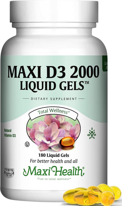 Maxi Health Vitamin D3 2000 IU Tablets – Kosher, Easy to Swallow, 90 Tablets