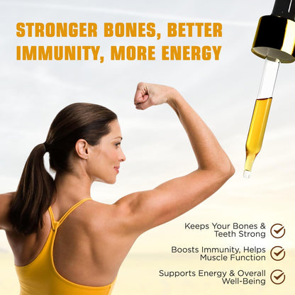 Nivagen Vitamin D2 Liquid Drops – 8,000 USP (Ergocalciferol) – 400 IU per Serving – 2 fl oz (60 ml) – 1,200 Servings