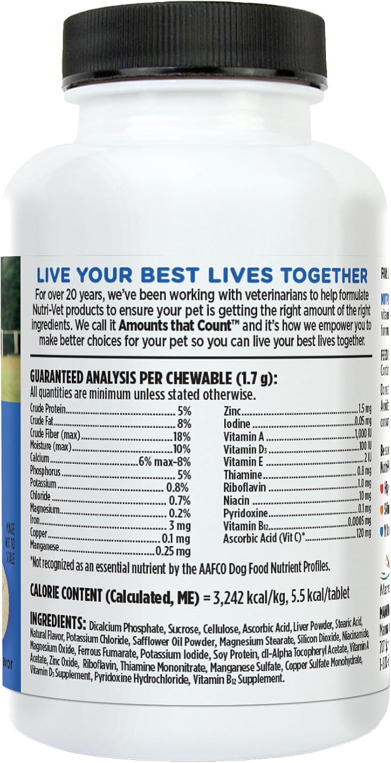 Nutri-Vet Multi-Vite Chewables for Adult Dogs - Daily Multivitamin with Minerals, 60 Chews - görsel 9