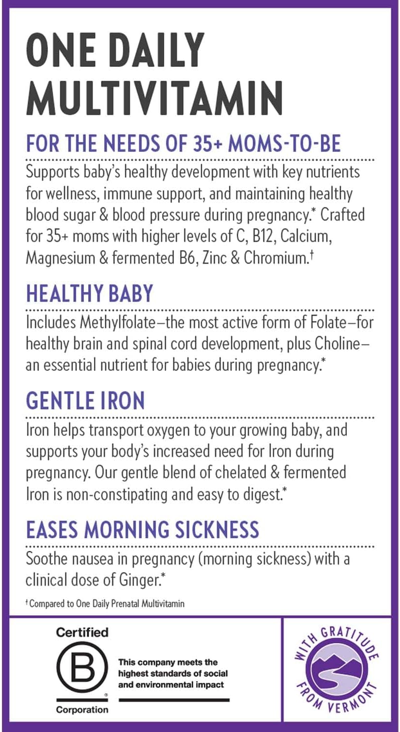 New Chapter Prenatal Vitamins, One Daily Prenatal Multivitamin Enhanced for Age 35+ with Methylfolate + Choline for Healthy Mum & Baby, Gluten-free & Non-GMO - 30 ct - görsel 8