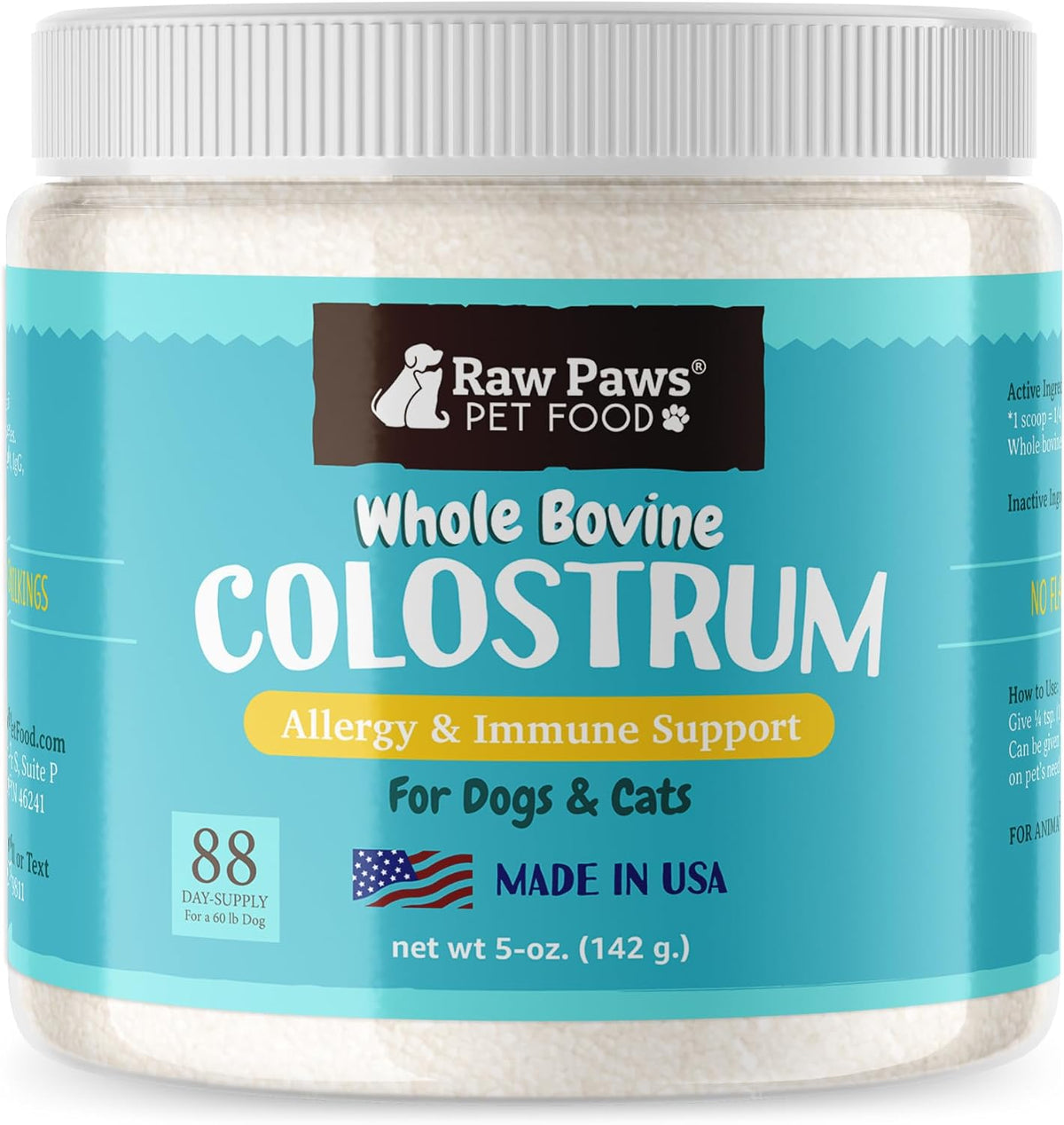 Raw Paws Bovine Colostrum for Dogs and Cats, 142g - görsel 1