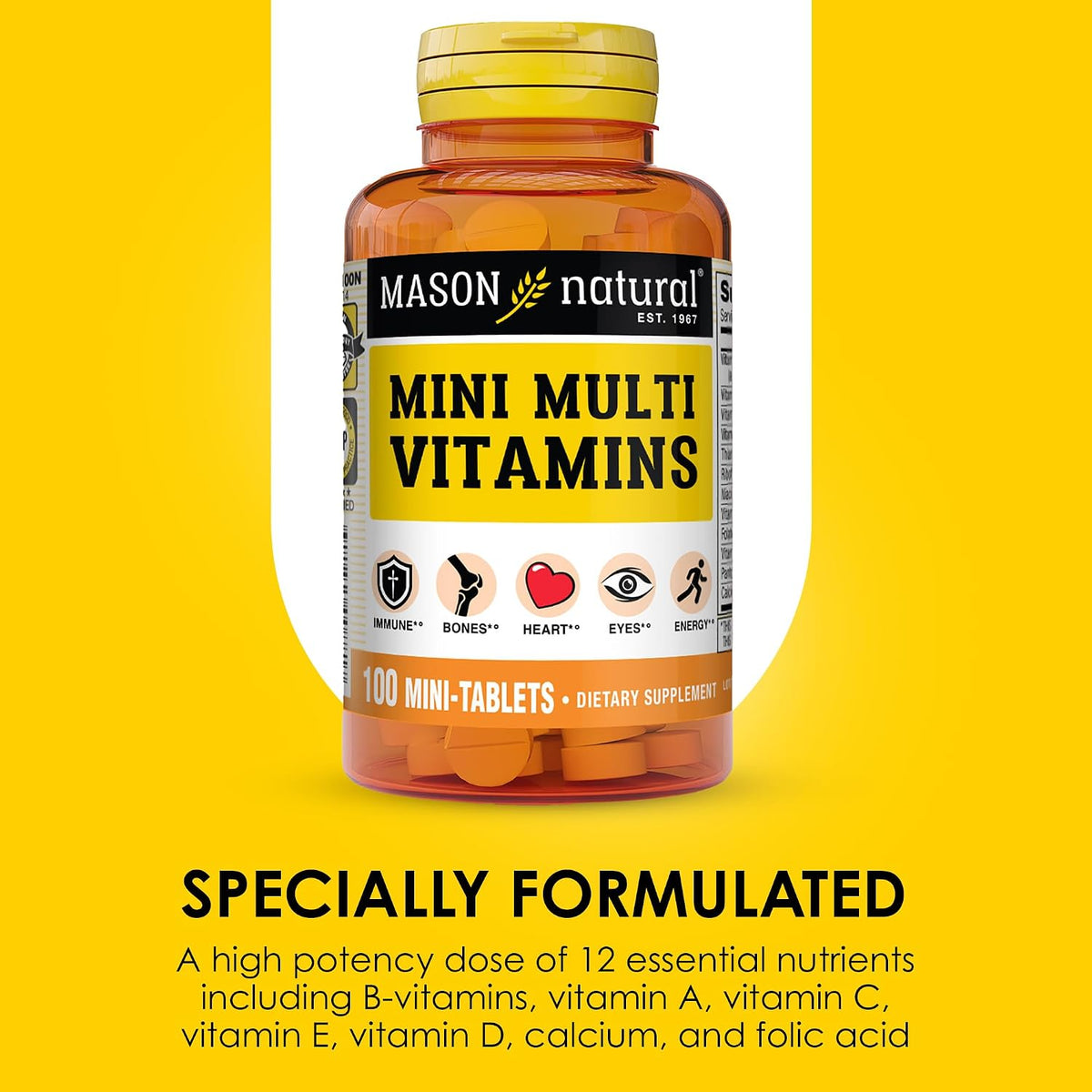 MASON NATURAL Mini Multi Vitamins – 100 Tablets - görsel 4