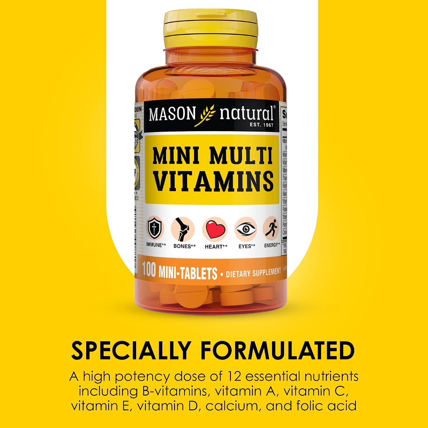MASON NATURAL Mini Multi Vitamins – 100 Tablets - görsel 4