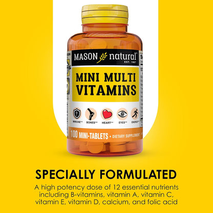 MASON NATURAL Mini Multi Vitamins – 100 Tablets