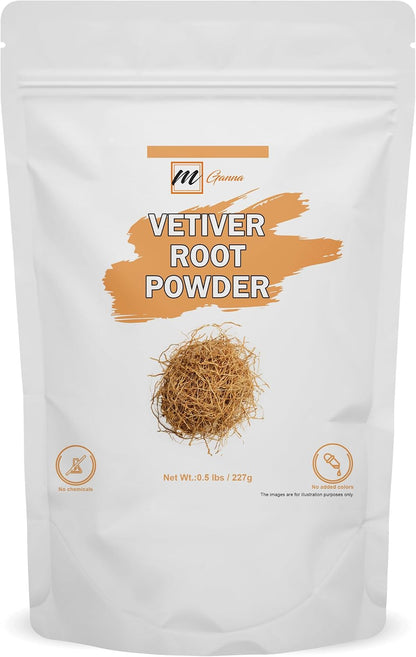mGanna 100% Natural Vetiver Root Powder (Vetiveria Zizanioides) - 227g