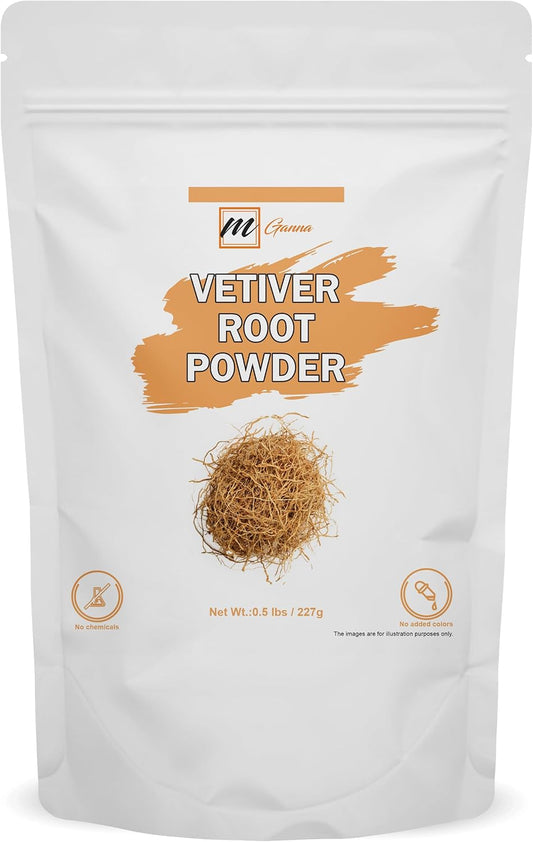 mGanna 100% Natural Vetiver Root Powder (Vetiveria Zizanioides) - 227g