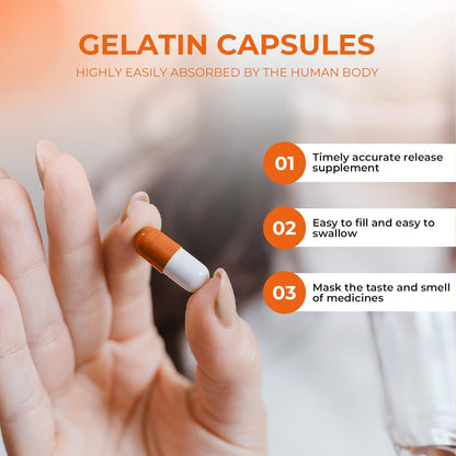 Empty Gelatin Capsules Size 5 (100 Count) - Very Small Capsules for DIY Filling with 2 Spoons