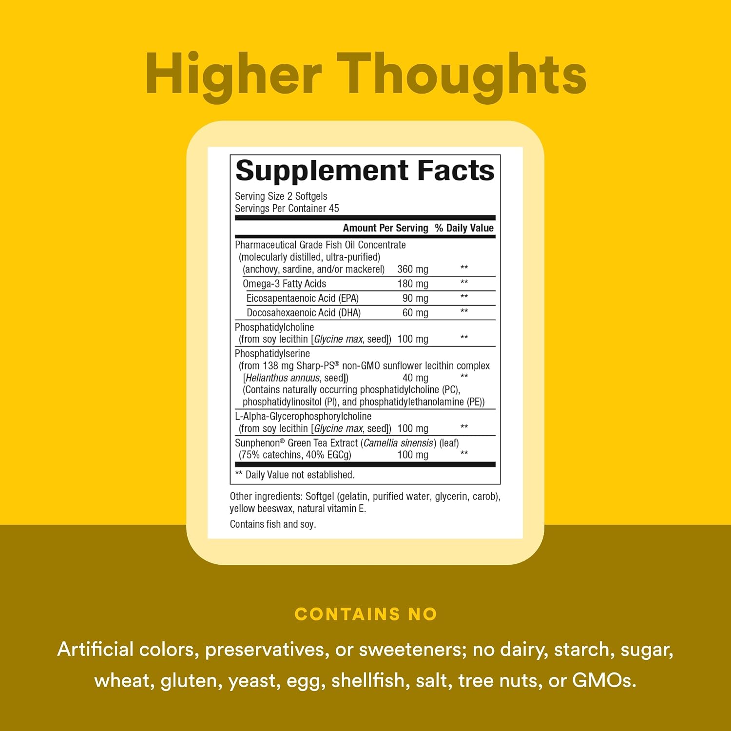 Natural Factors Higher Thoughts – Supports Cognitive and Cardiovascular Health – Fish Oil with EPA, DHA and More – 90 Softgels - görsel 4