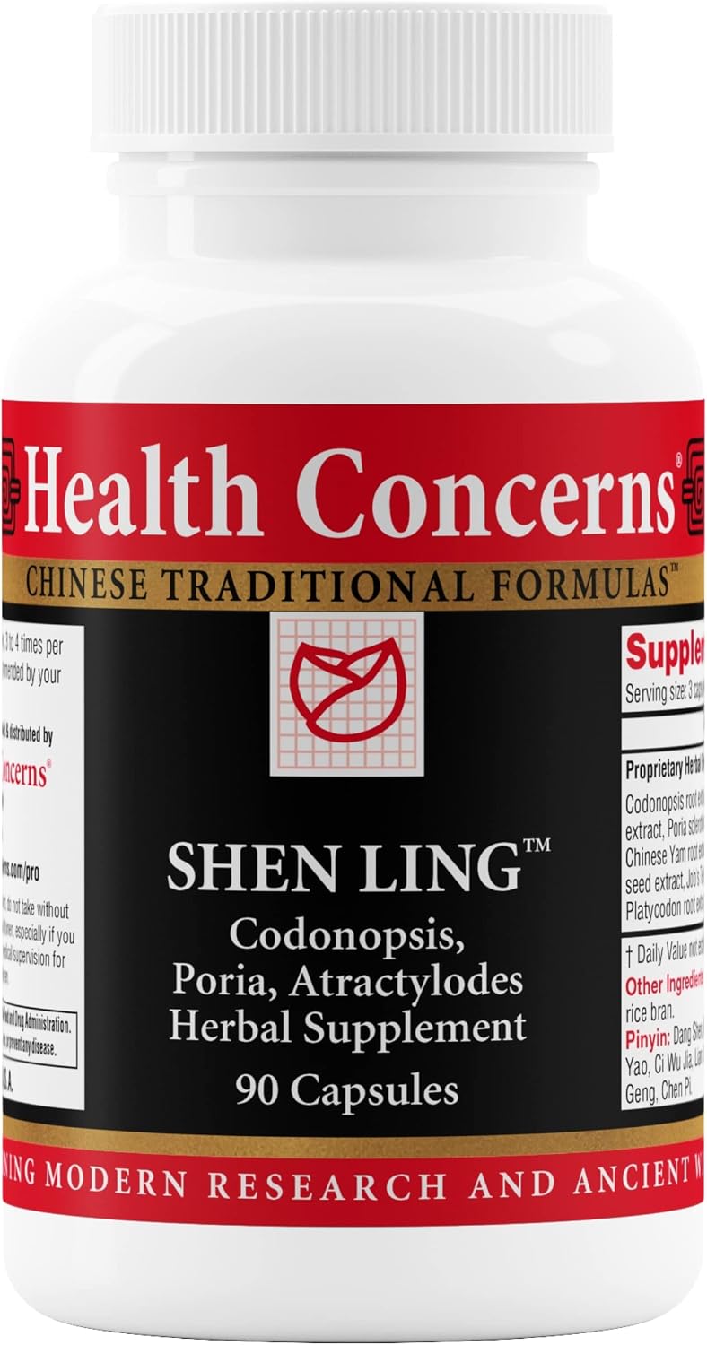 Health Concerns Shen Ling – Digestive Support & Upset Stomach Relief Supplement – Traditional Chinese Herbal Formula – 90 Capsules - görsel 1