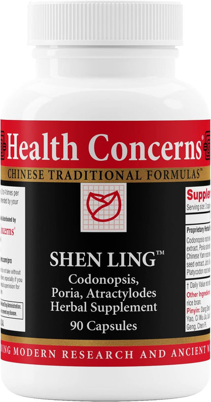 Health Concerns Shen Ling – Digestive Support & Upset Stomach Relief Supplement – Traditional Chinese Herbal Formula – 90 Capsules