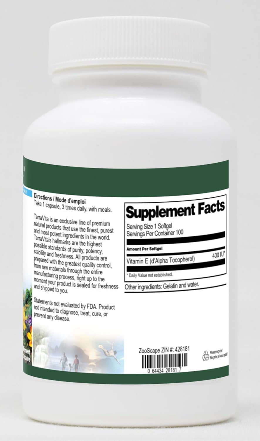 Terravita Vitamin E (d-Alpha Tocopherol) - 400 IU (100 soft capsules) - görsel 2