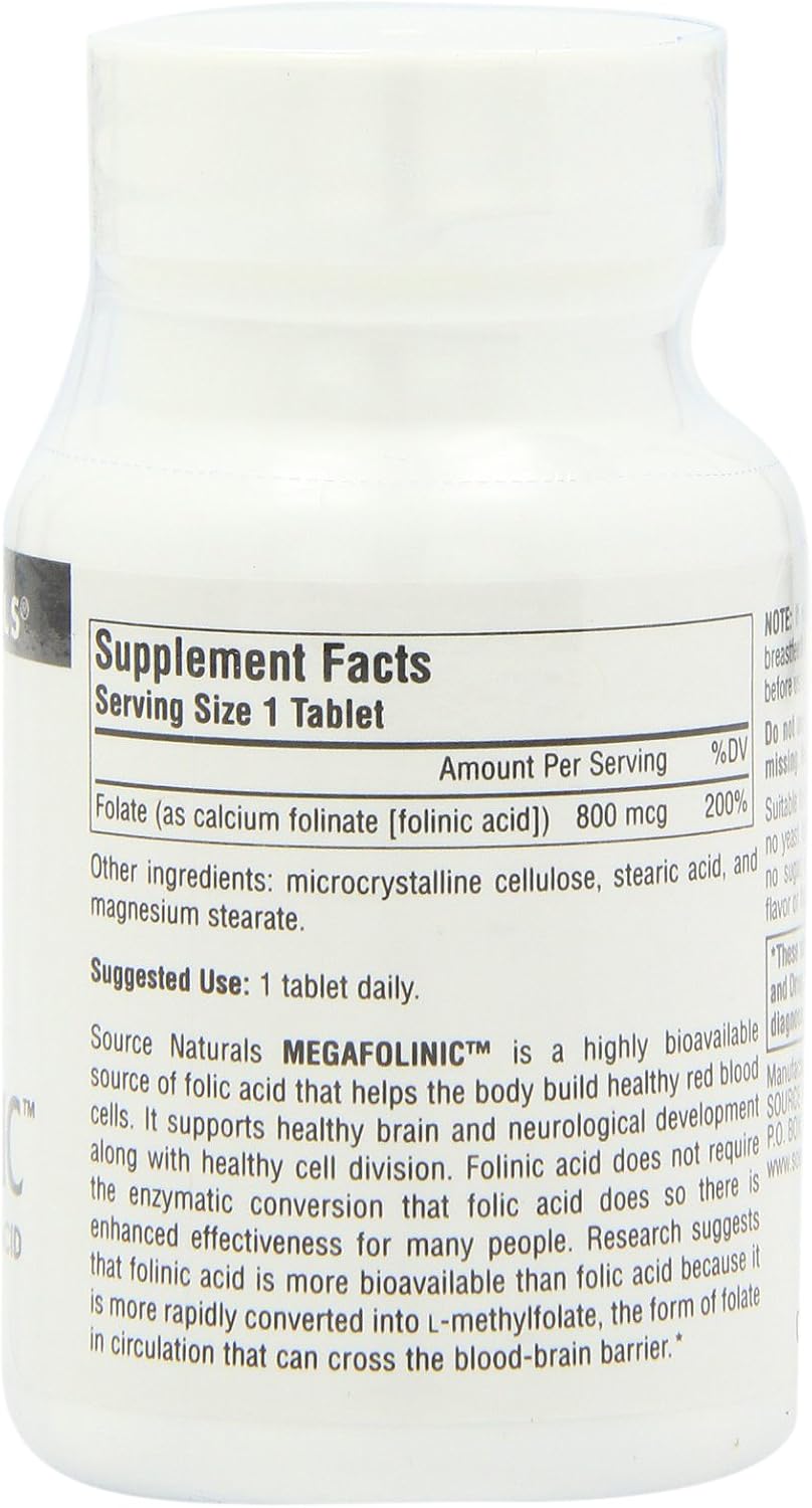 Source Naturals MegaFolinic – 60 Tablets (Pack of 2) - görsel 6