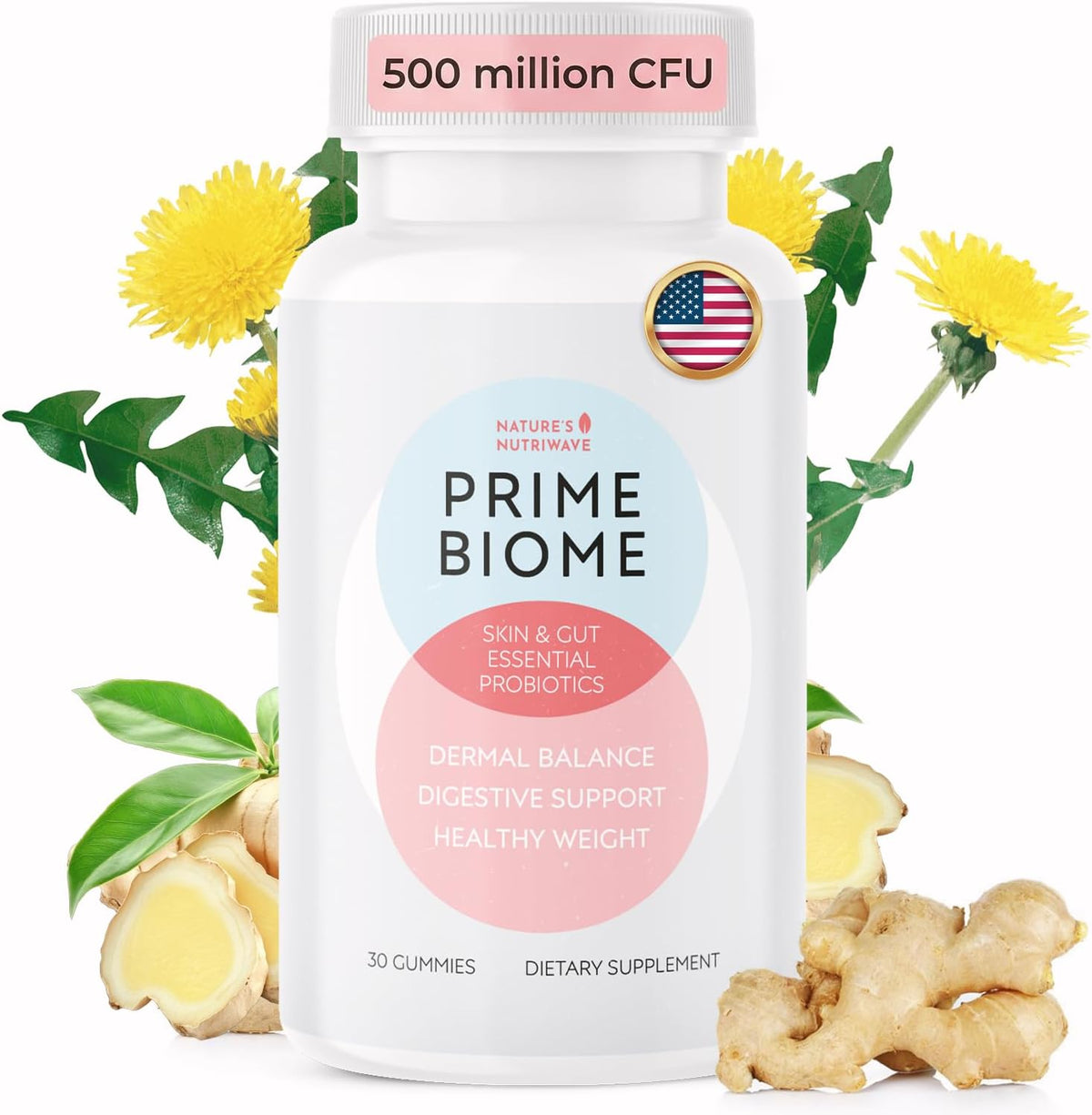 Nature's NutriWave PrimeBiome Gummies – Plant-Based Prebiotic with Inulin, Lion's Mane and Ginger – 30 Gummies - görsel 10