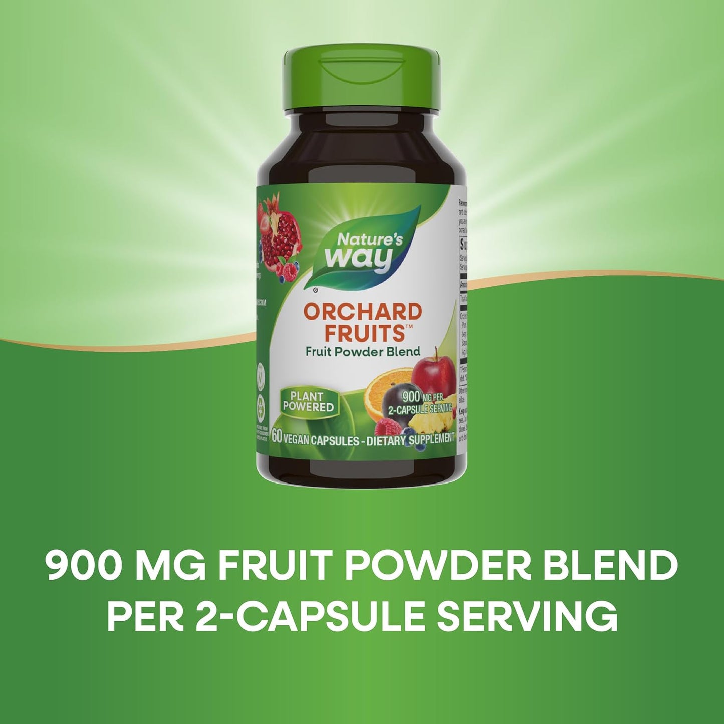 Nature's Way Orchard Fruits, Fruit Powder Blend, Contains 12 Different Fruits, 900mg Per 2-Capsule Serving, 60 Capsules - görsel 3