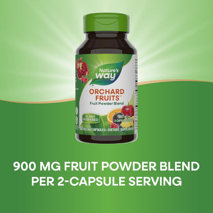 Nature's Way Orchard Fruits, Fruit Powder Blend, Contains 12 Different Fruits, 900mg Per 2-Capsule Serving, 60 Capsules