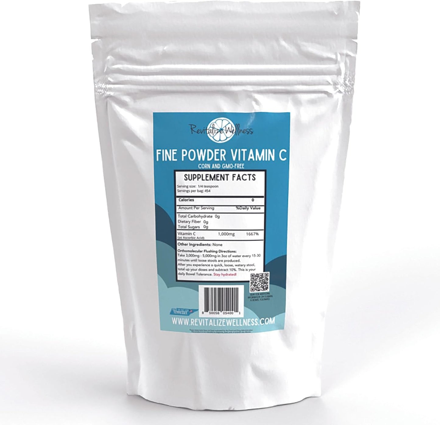 Fine Powder Vitamin C as Ascorbic Acid - Pure, Sugar-Free, Non-GMO - 1000 mg per Serving (454 Servings) - görsel 1