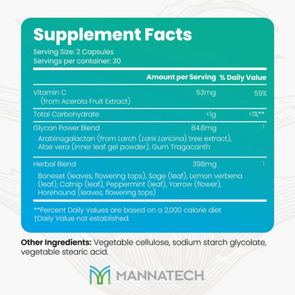 Nasal and Sinus Support with Immune Defence – Manna-C – 60 Capsules