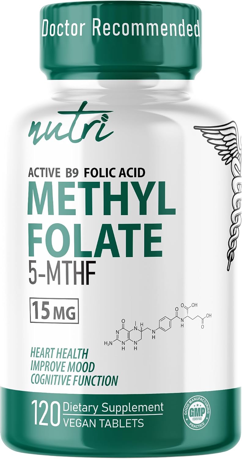 Nutri 5-MTHF L-Methylfolate 15 mg - 120 Vegan Tablets - görsel 1