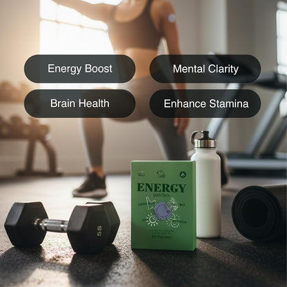 B12 Vitamin Energy Patches with Caffeine, Green Tea Extract & Guarana (30 Patches) – 12-Hour Plant-Based Energy Boost | with Vitamins B6 & B3
