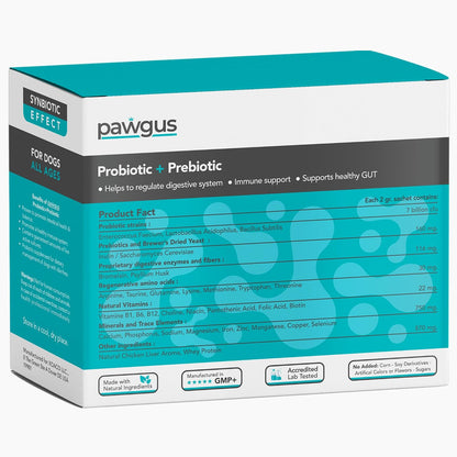 Ultimate Prebiotic and Probiotic Combo for Dogs – 30 Sachets – 7 Billion CFU