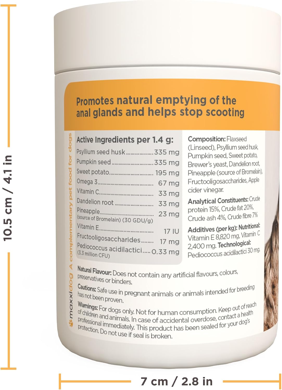 maxxiscoot Digestive & Gland Support for Dogs – Natural Powder Supplement for Stool Quality, Gut Health & Scooting Behaviour Support – Fibre-Rich Formula - 142g - görsel 8