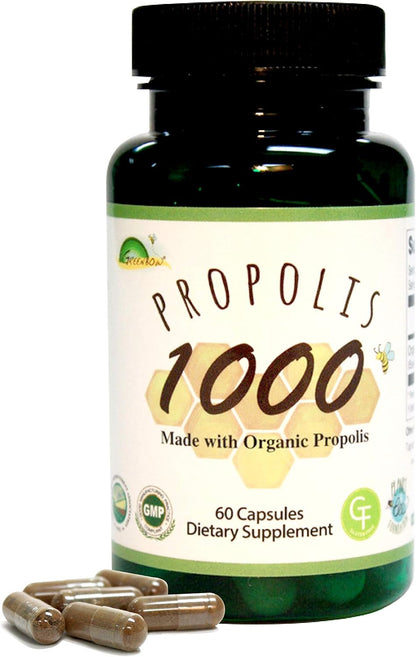 GREENBOW Propolis 1000mg – Non-GMO Organic Propolis, 60 Vegan Capsules