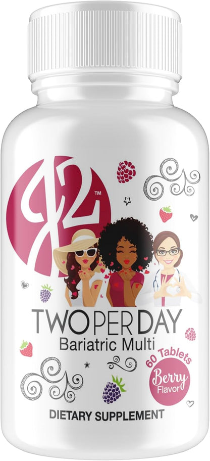 Bariatric Eating J2 Two per Day Multivitamin Chewable Berry Tablets – 30-Day Supply
