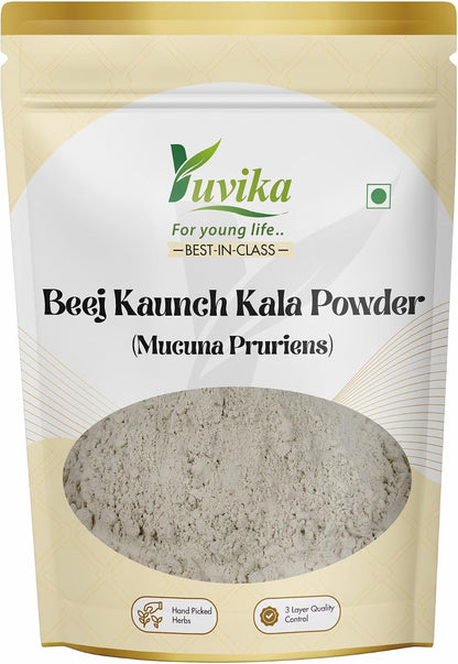 YUVIKA Beej Kaunch Kala Powder (Without Peel) - Mucuna Pruriens - 200 Grammes