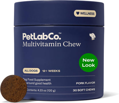 PetLab Co. 22 in 1 Dog Multivitamin - Chewable Pork Flavour Supplement for Immune, Skin, Coat & Joint Health