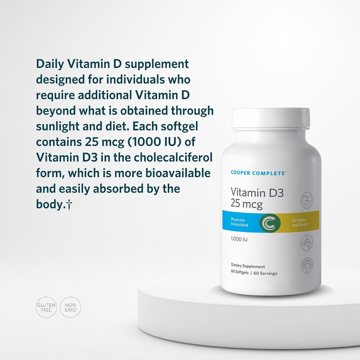 Cooper Complete Vitamin D3 25 mcg (1000 IU) - 60 Softgels - görsel 4