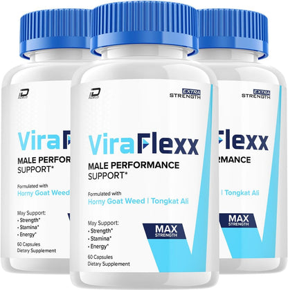 ViraFlexx Capsules Supplement - Advanced Men's Wellbeing Support (180 Capsules, 3 Pack)