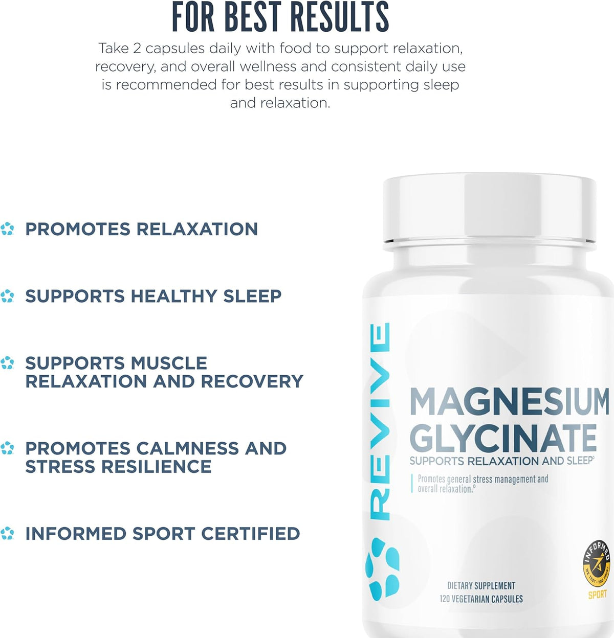 Revive MD Pure Magnesium Glycinate 200mg – Food Supplement for Muscle and Nervous System Health - görsel 5