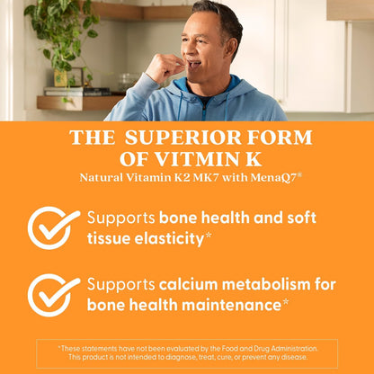 Doctor's Best Natural Vitamin K2 MK7 Food Supplement with MenaQ7 – 45 mcg, 180 Vegan Capsules