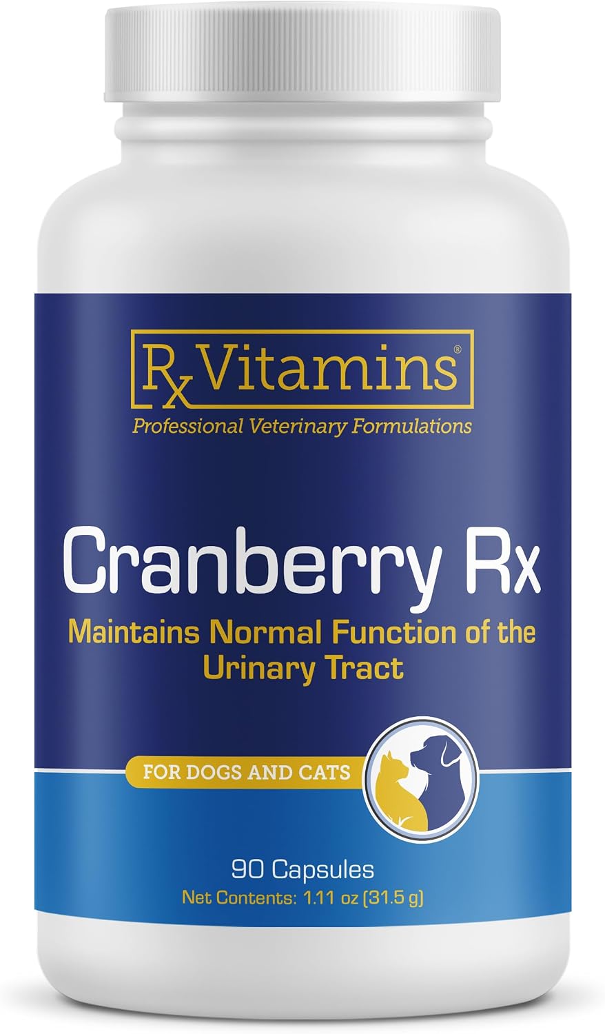 RX Vitamins Cranberry Capsules for Dogs and Cats – Urinary Tract and Bladder Support – 90 Capsules - görsel 1