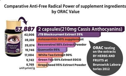 Vision Smart Supreme – Vision Support Supplement with Blackcurrant Anthocyanins (6 Bottles)