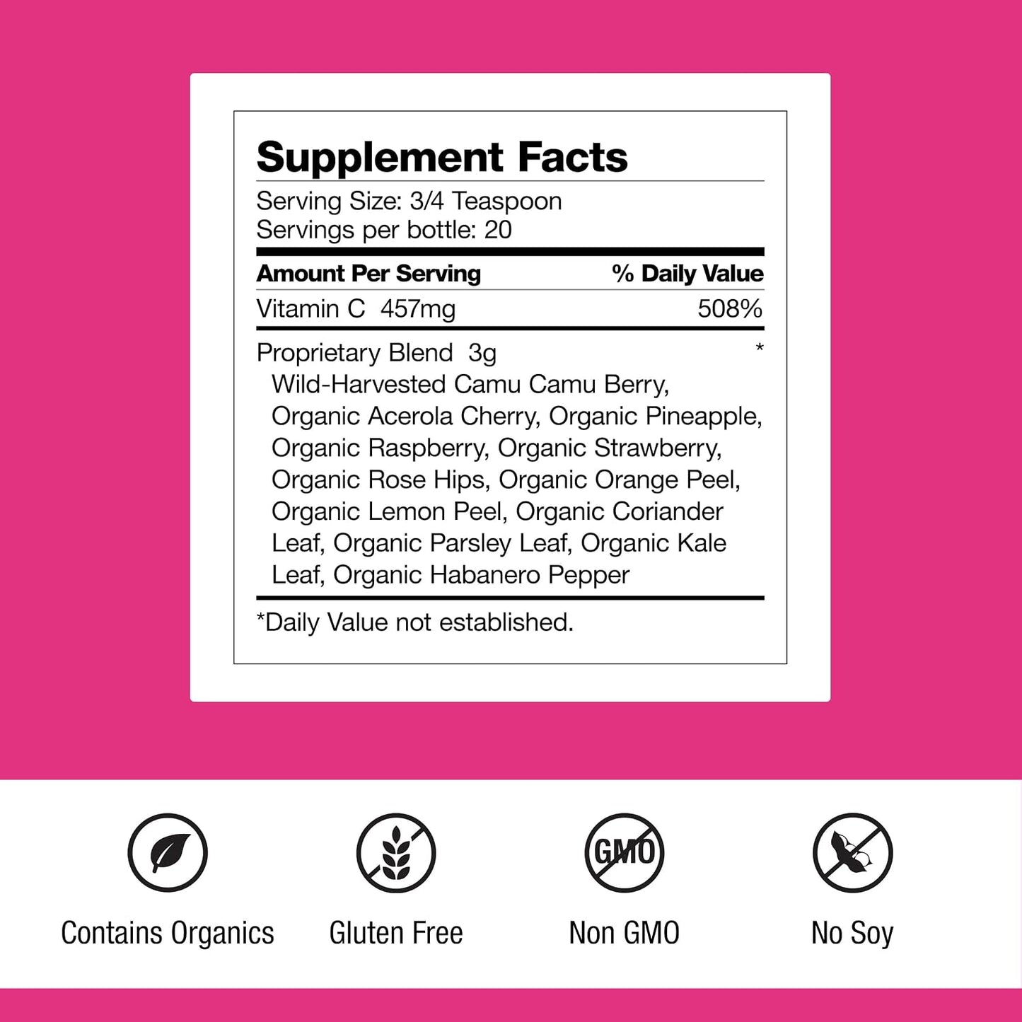 Dr. Schulze's Super-C Plus - High-Potency Vitamin C Powder - Immune & Skin Health Support - 57 g (20 Servings) - görsel 2