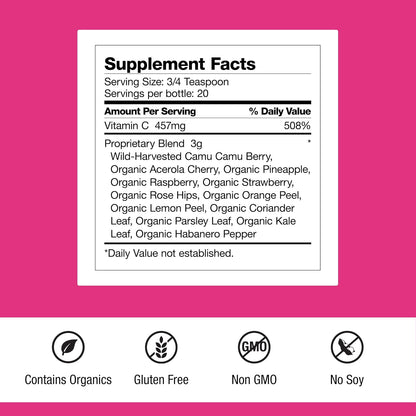 Dr. Schulze's Super-C Plus - High-Potency Vitamin C Powder - Immune & Skin Health Support - 57 g (20 Servings)