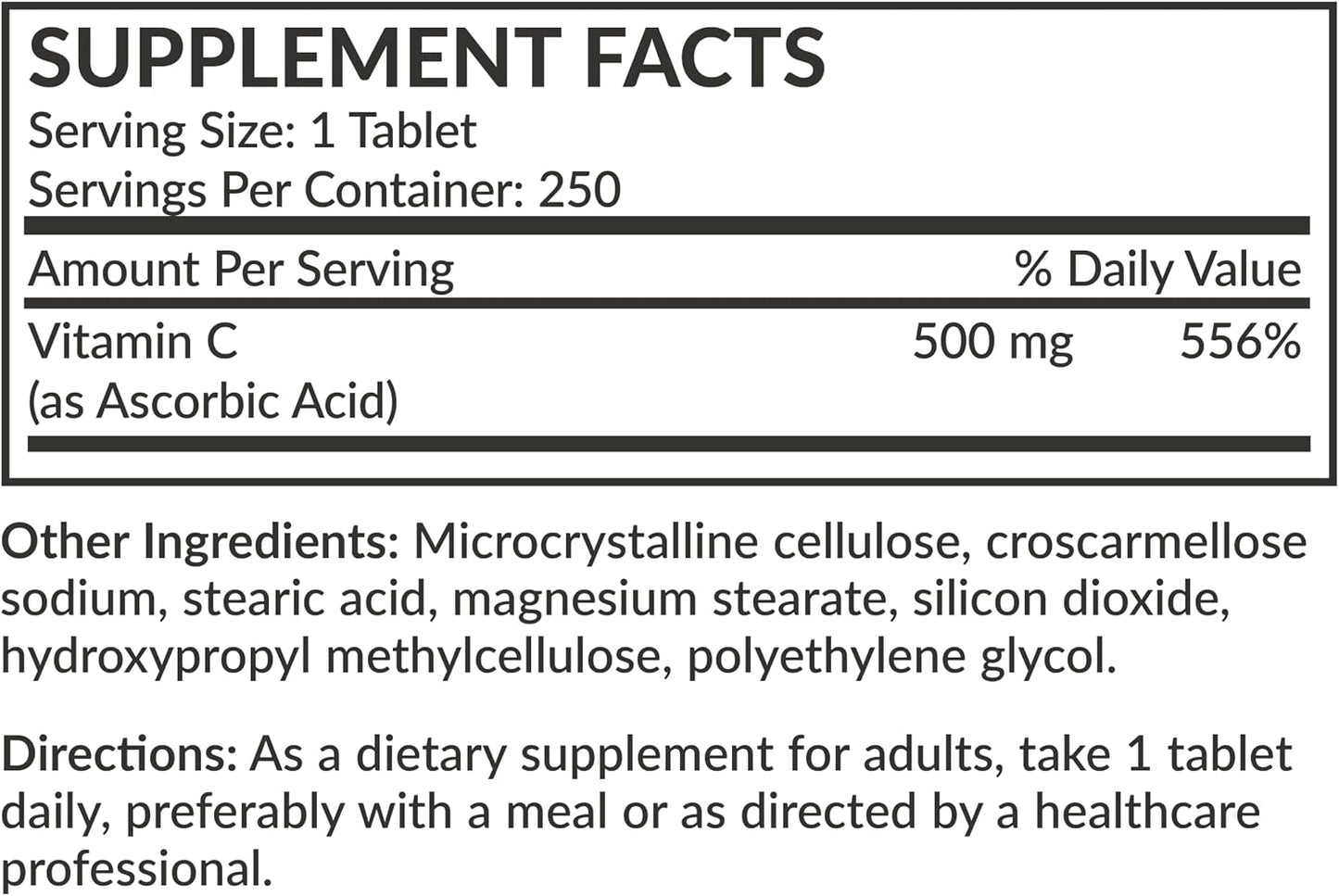 Futurebiotics Vitamin C 500mg Non-GMO, 250 Tablets - görsel 8