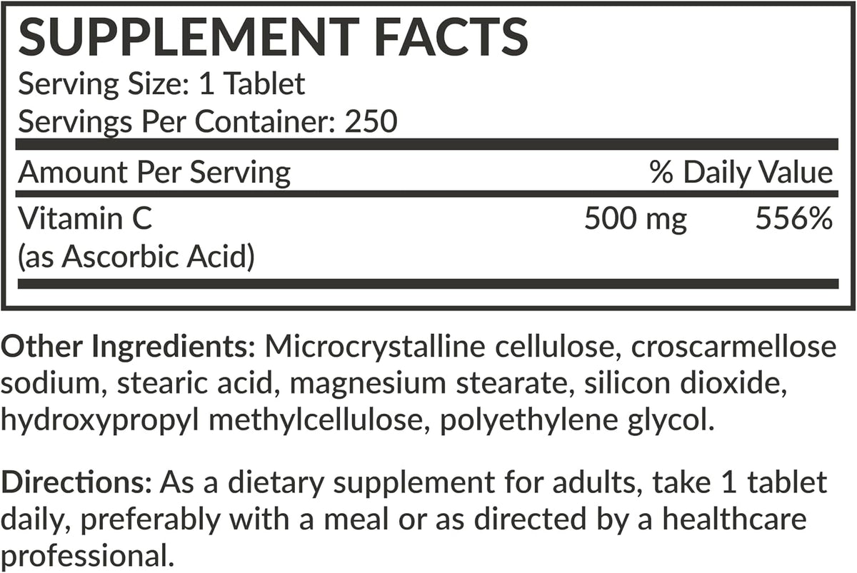 Futurebiotics Vitamin C 500mg Non-GMO, 250 Tablets - görsel 8