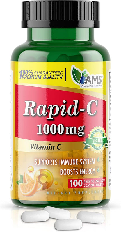 America Medic & Science Rapid-C 500 mg Vitamin C Supplement (100 Tablets)