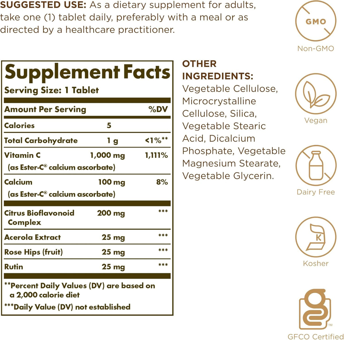 Solgar Ester-C Plus Vitamin C 1000 mg, 180 Tablets - görsel 2